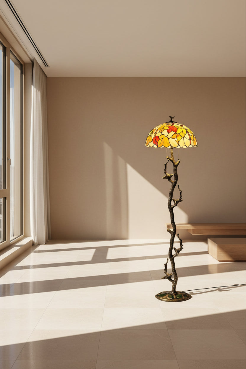 European Retro Glass Floor Lamp