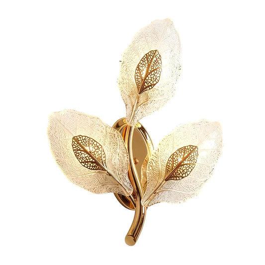 FOGLIETTA Gold Leaf Glass Wall Sconce