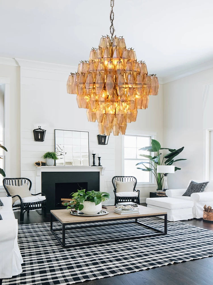 AURORA Gem Cascade Glass Chandelier