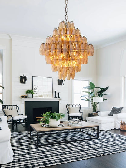 AURORA Gem Cascade Glass Chandelier