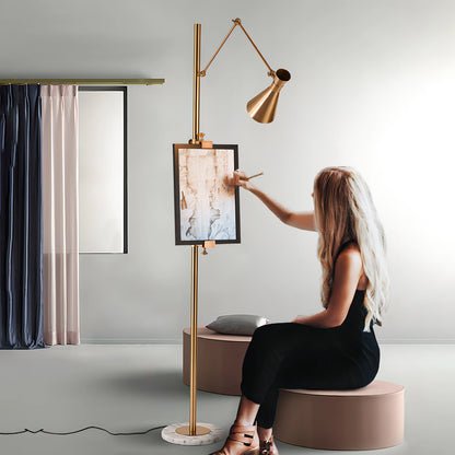 MARMORA Gold Marble Floor Lamp
