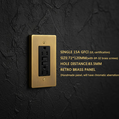 Retro Brass Panel Plate Toggle