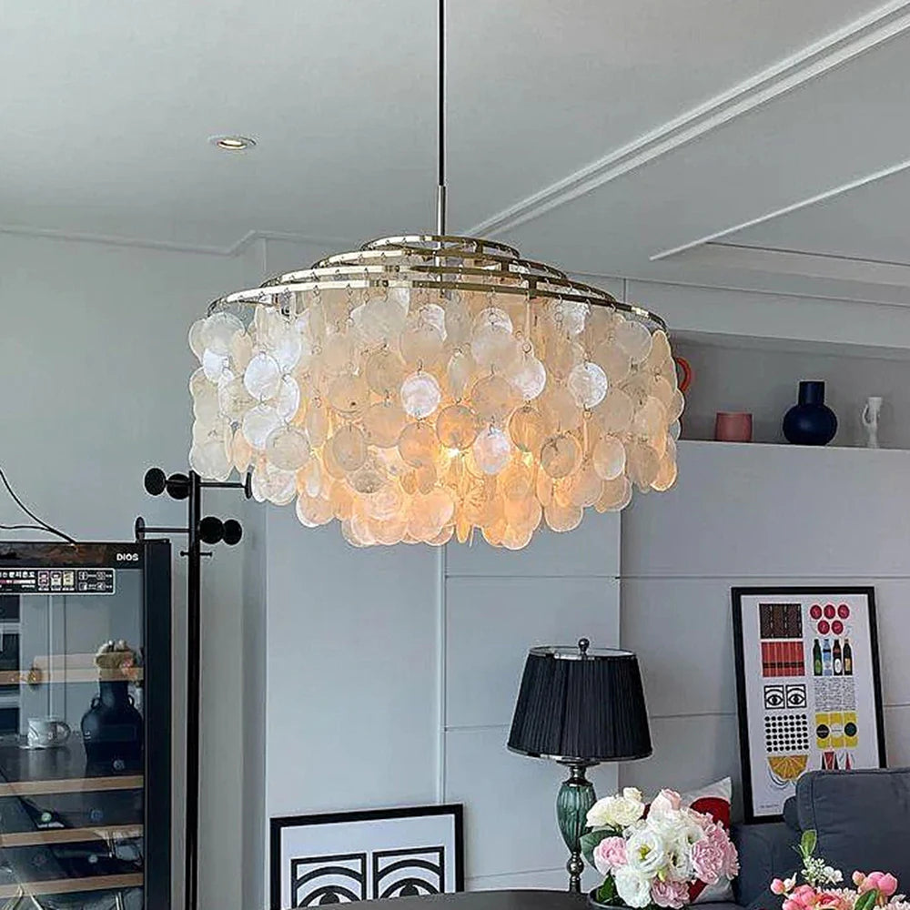 COQUILLE Tiered Shell Chandelier