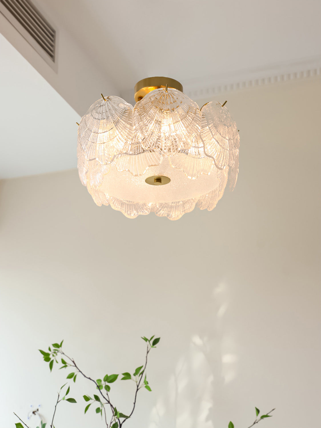 Shell Glass Flush Mount