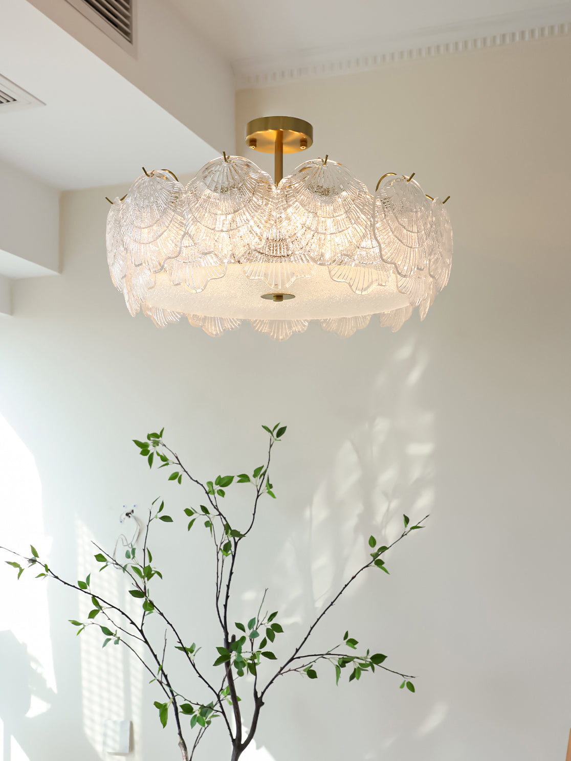 Shell Glass Flush Mount
