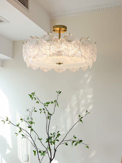 Shell Glass Flush Mount