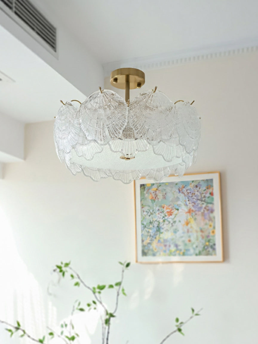 Shell Glass Flush Mount