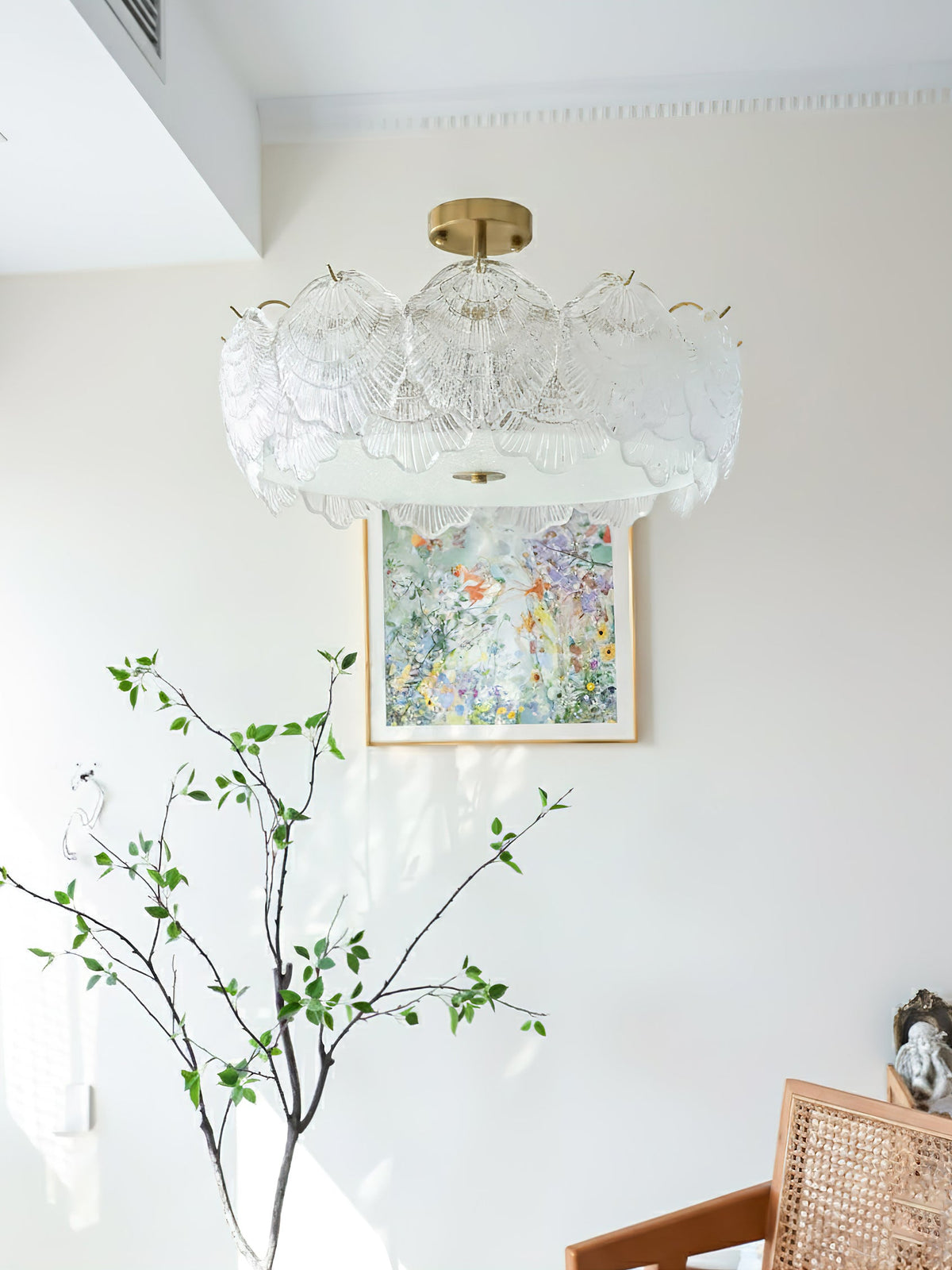Shell Glass Flush Mount