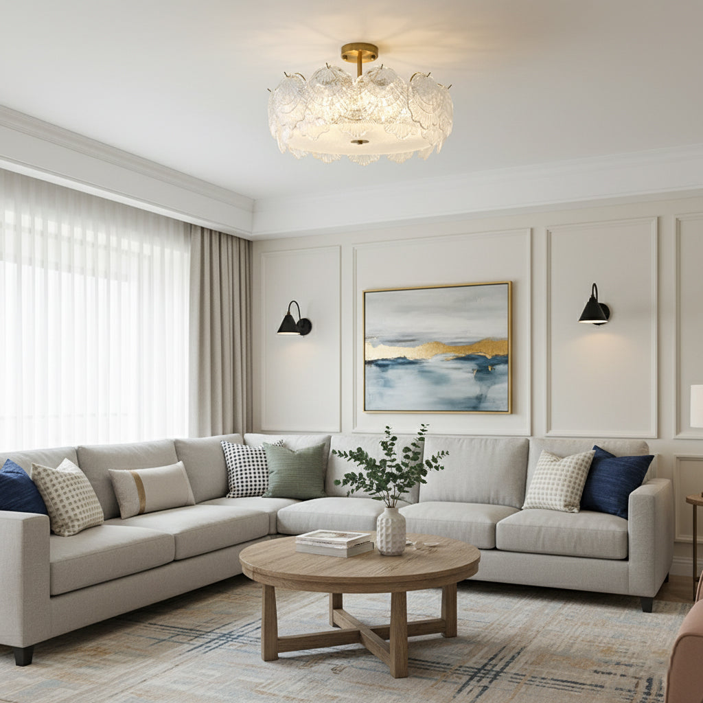 Shell Glass Flush Mount