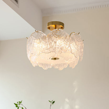 Shell Glass Flush Mount