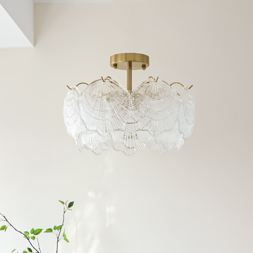 Shell Glass Flush Mount