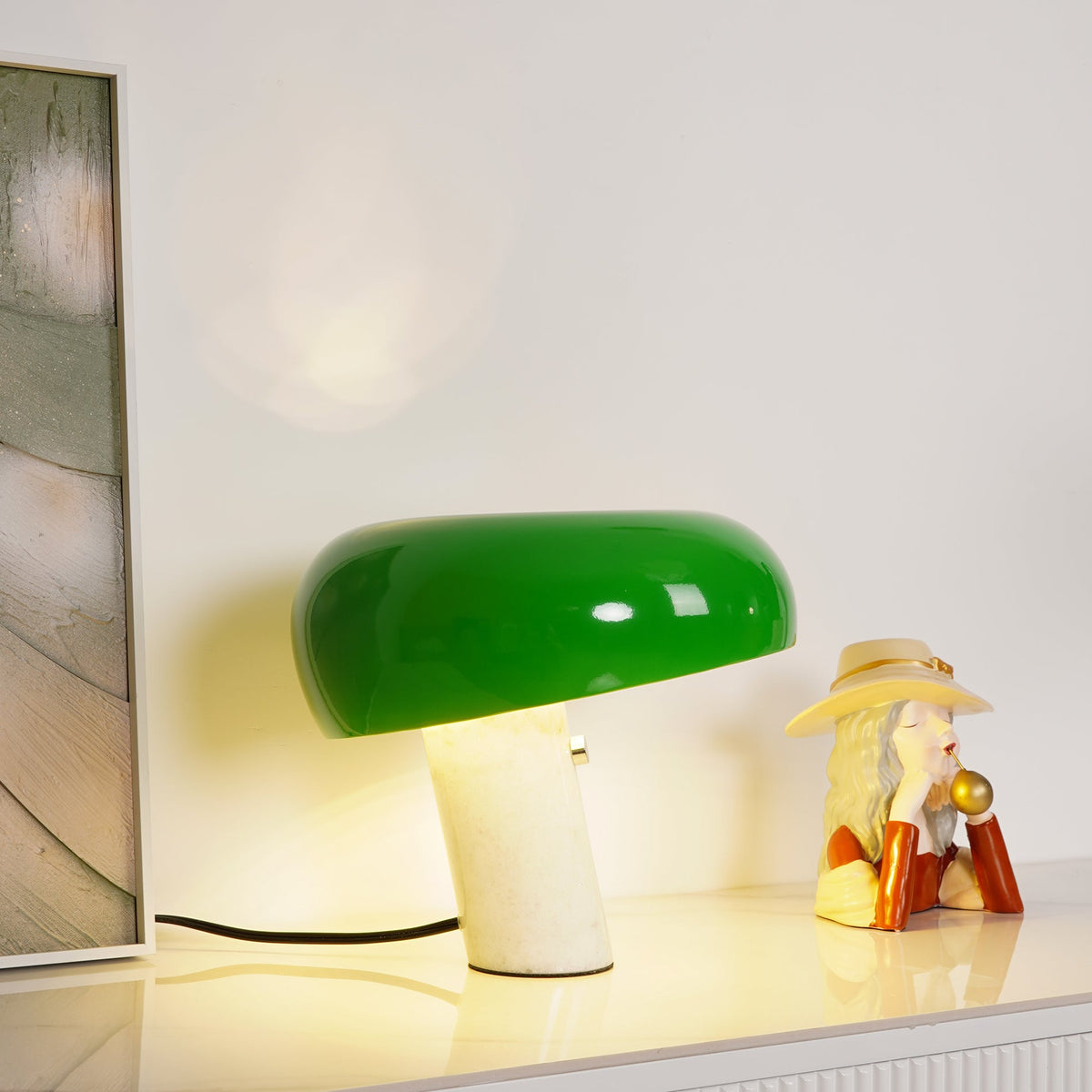 Luna Marble Lamp – Italian Carrara Marble Designer Table Lamp