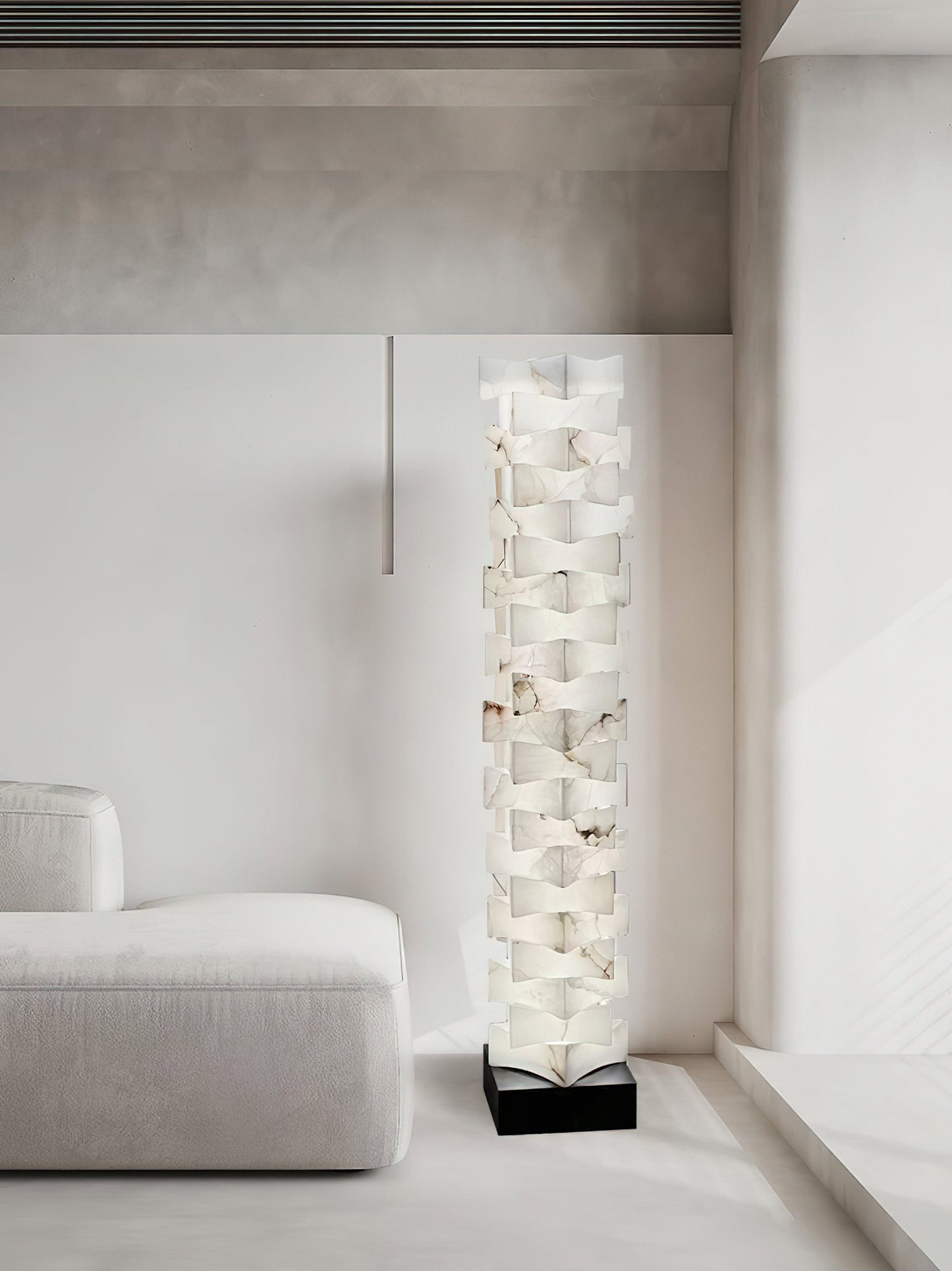 Luxury Stacked Alabaster Floor Lamp