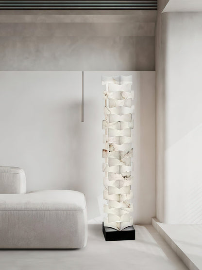 Luxury Stacked Alabaster Floor Lamp