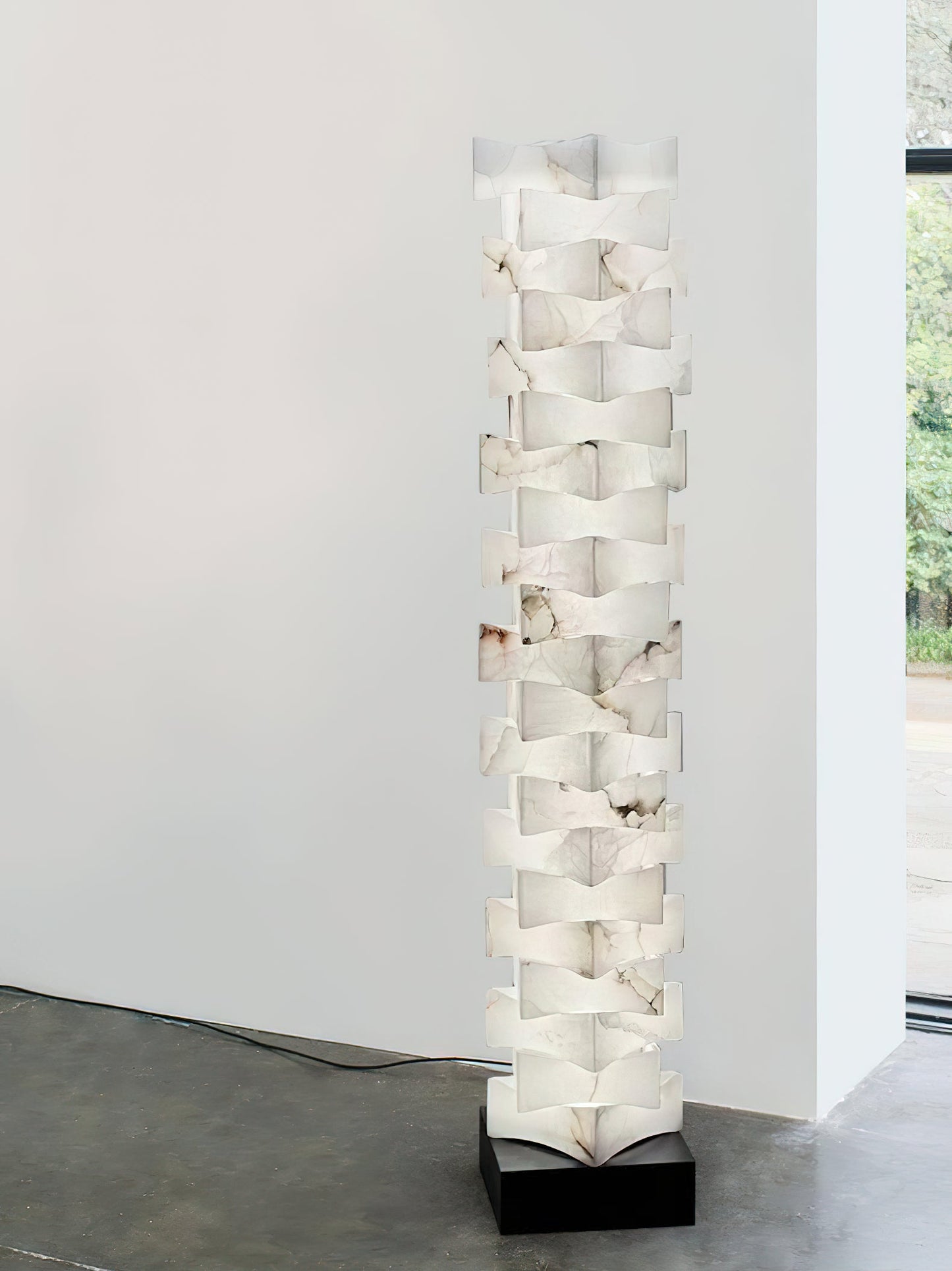 Luxury Stacked Alabaster Floor Lamp