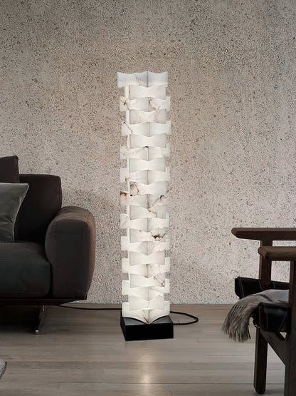 Luxury Stacked Alabaster Floor Lamp