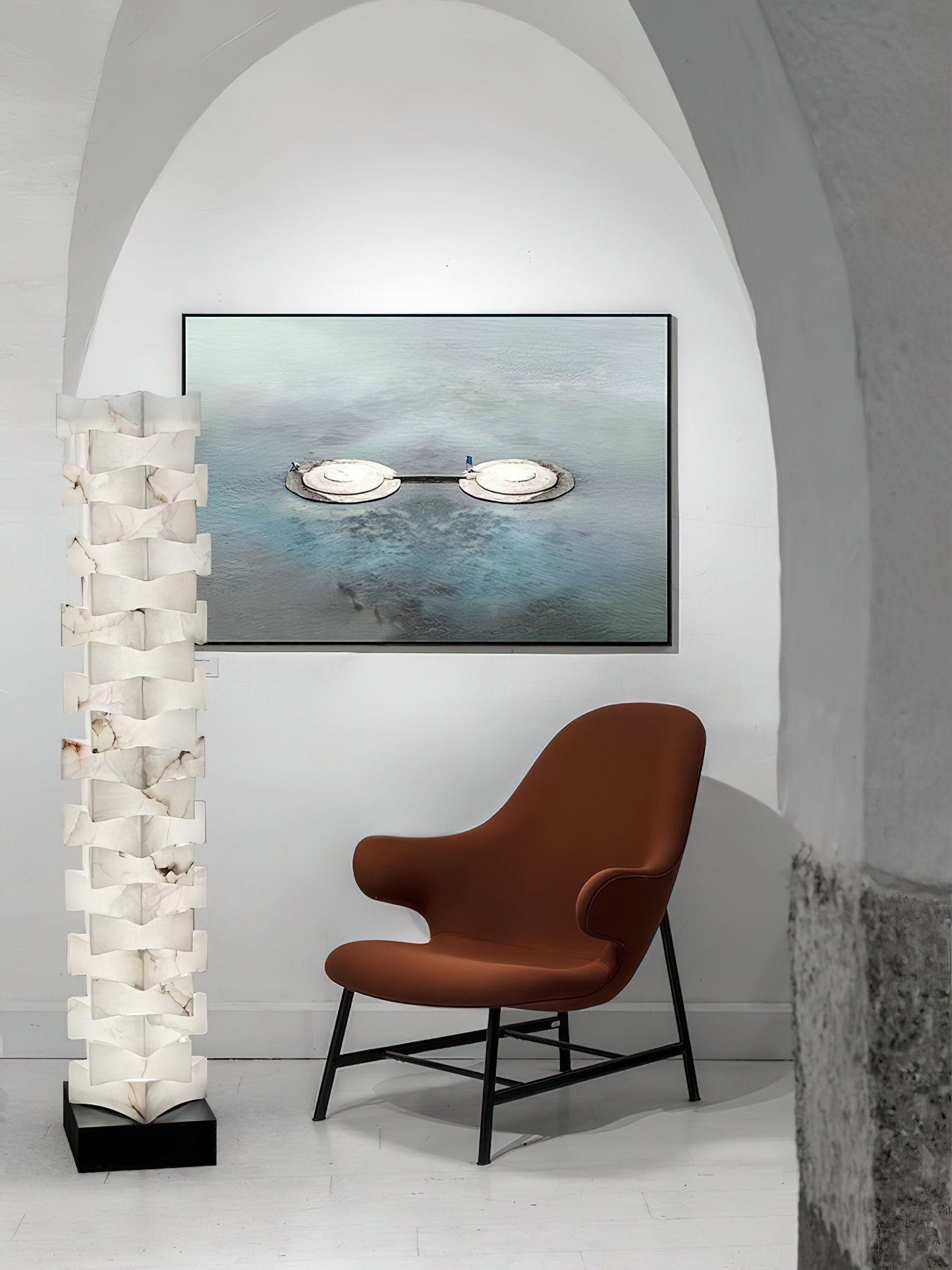 Luxury Stacked Alabaster Floor Lamp