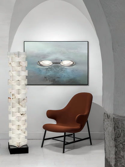 Luxury Stacked Alabaster Floor Lamp