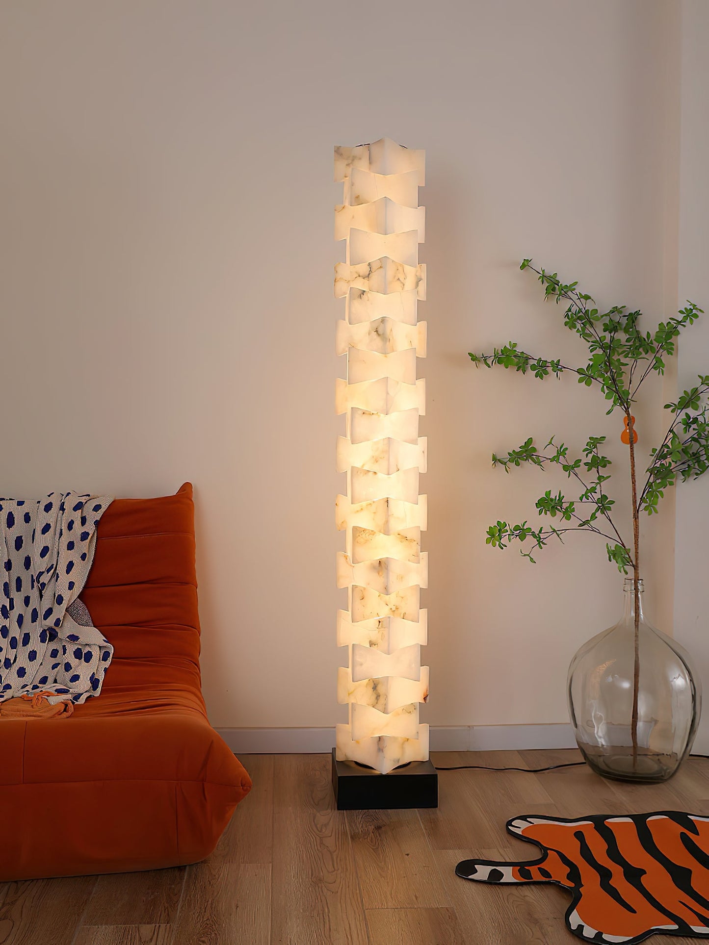 Luxury Stacked Alabaster Floor Lamp