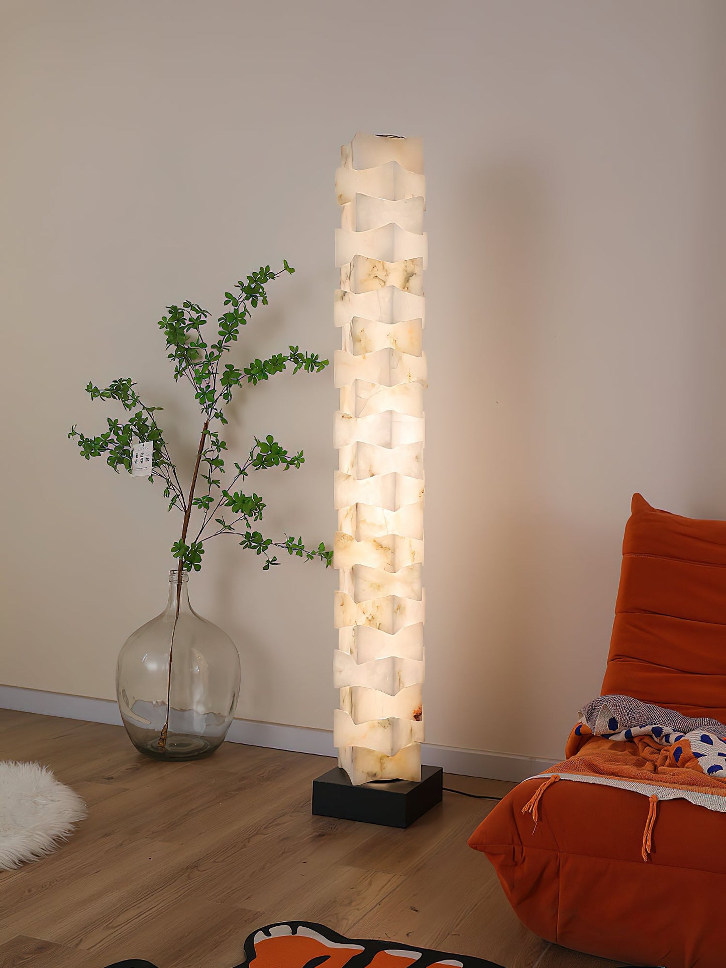 Luxury Stacked Alabaster Floor Lamp