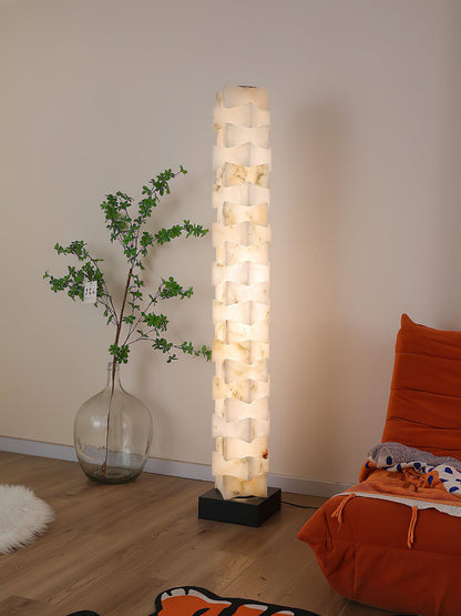 Luxury Stacked Alabaster Floor Lamp