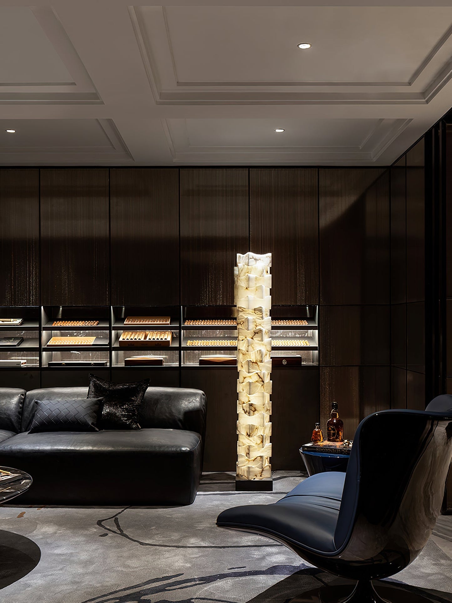 Luxury Stacked Alabaster Floor Lamp