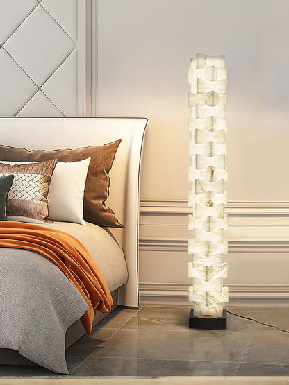 Luxury Stacked Alabaster Floor Lamp