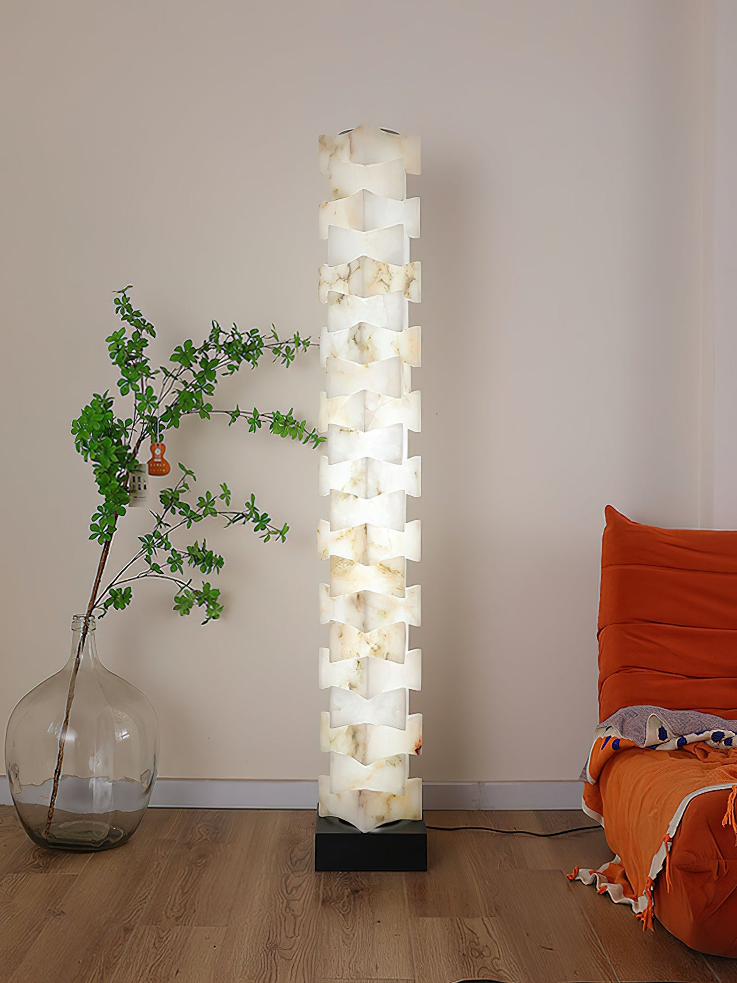 Luxury Stacked Alabaster Floor Lamp