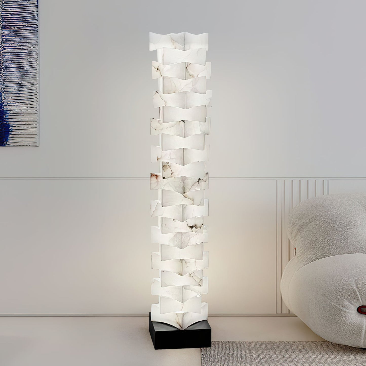 Luxury Stacked Alabaster Floor Lamp