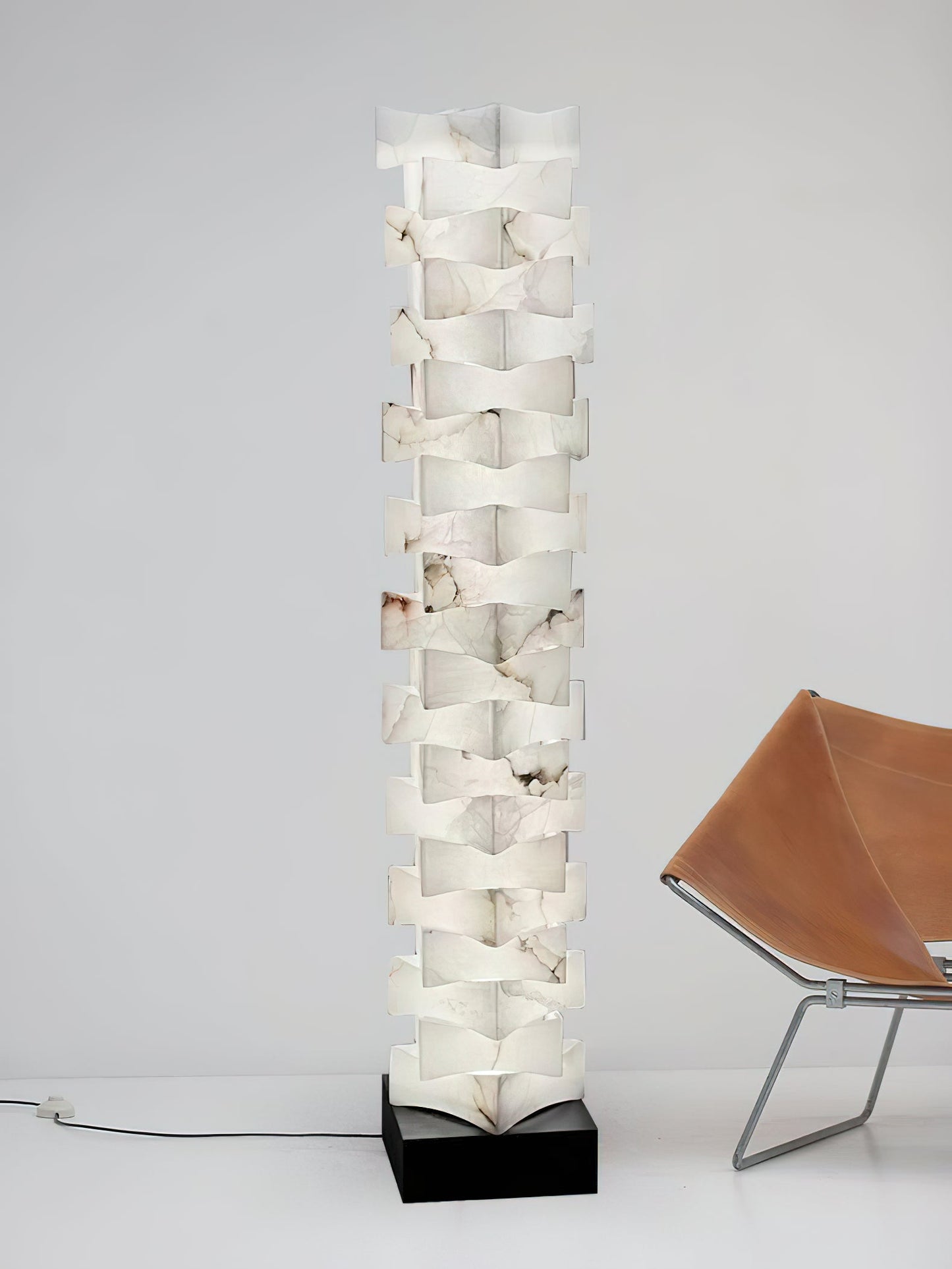 Luxury Stacked Alabaster Floor Lamp