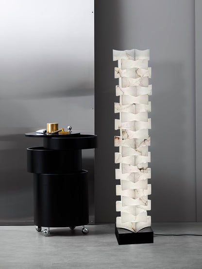 Luxury Stacked Alabaster Floor Lamp