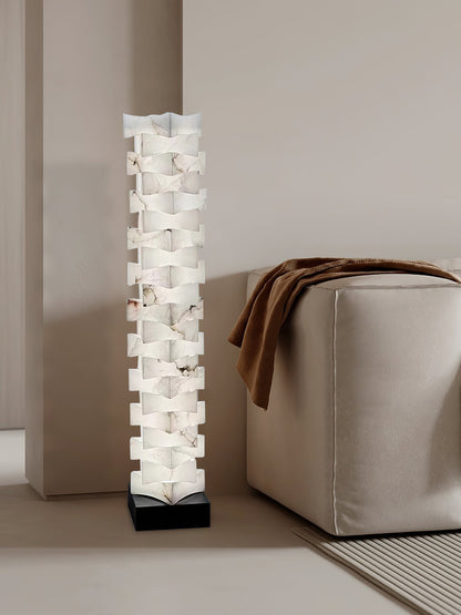 Luxury Stacked Alabaster Floor Lamp