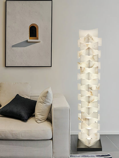 Luxury Stacked Alabaster Floor Lamp