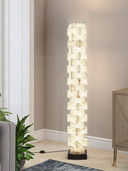 Luxury Stacked Alabaster Floor Lamp