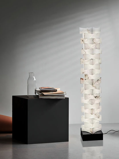 Luxury Stacked Alabaster Floor Lamp