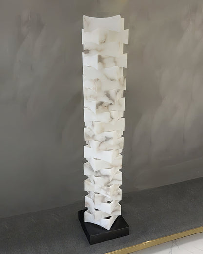 Luxury Stacked Alabaster Floor Lamp