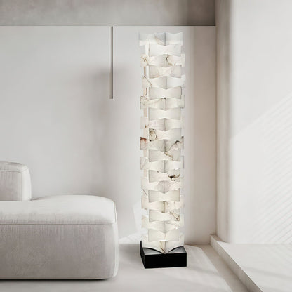 Luxury Stacked Alabaster Floor Lamp