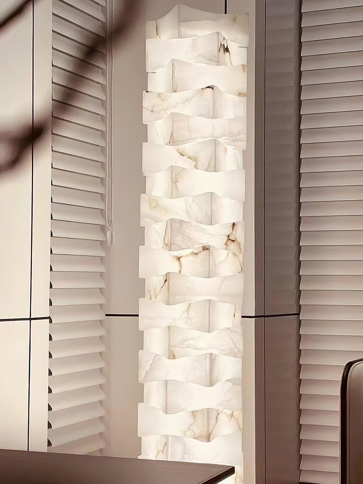 Luxury Stacked Alabaster Floor Lamp