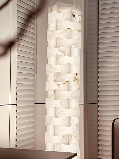 Luxury Stacked Alabaster Floor Lamp