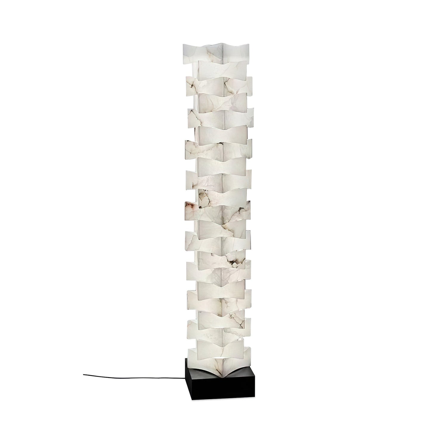 Luxury Stacked Alabaster Floor Lamp