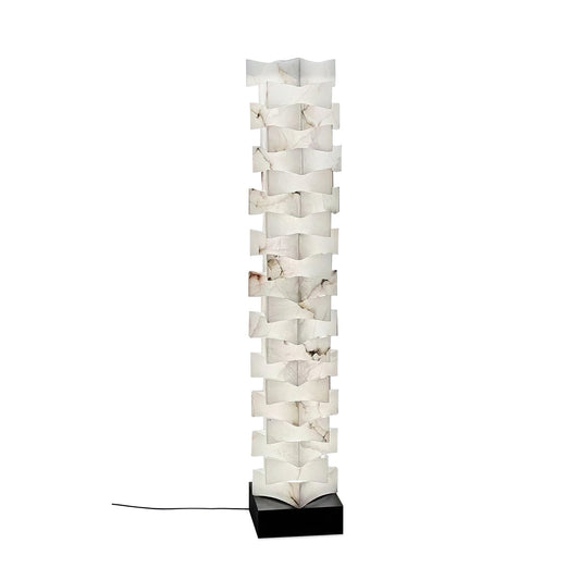 Luxury Stacked Alabaster Floor Lamp