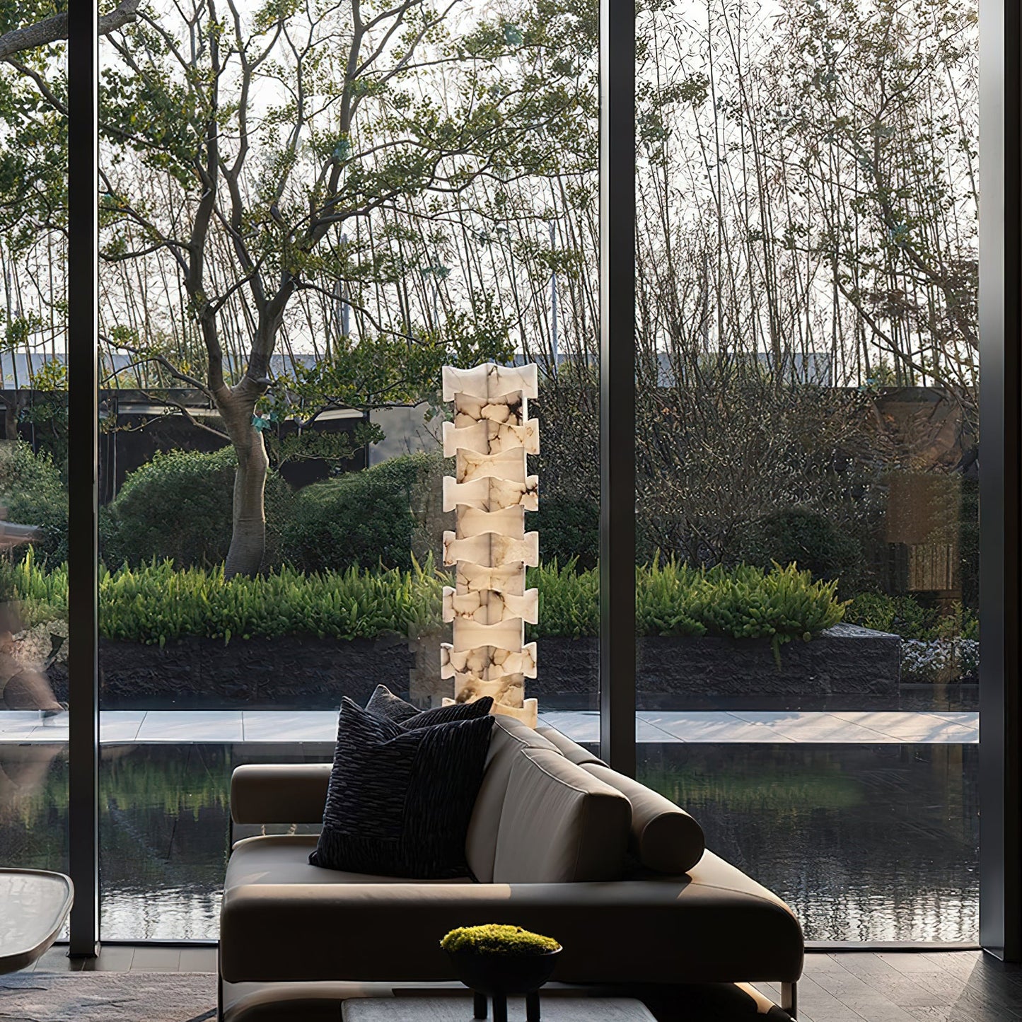 Luxury Stacked Alabaster Floor Lamp