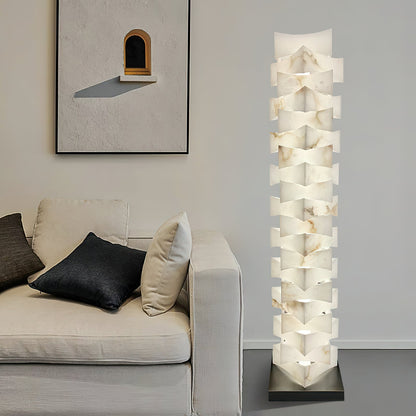 Luxury Stacked Alabaster Floor Lamp