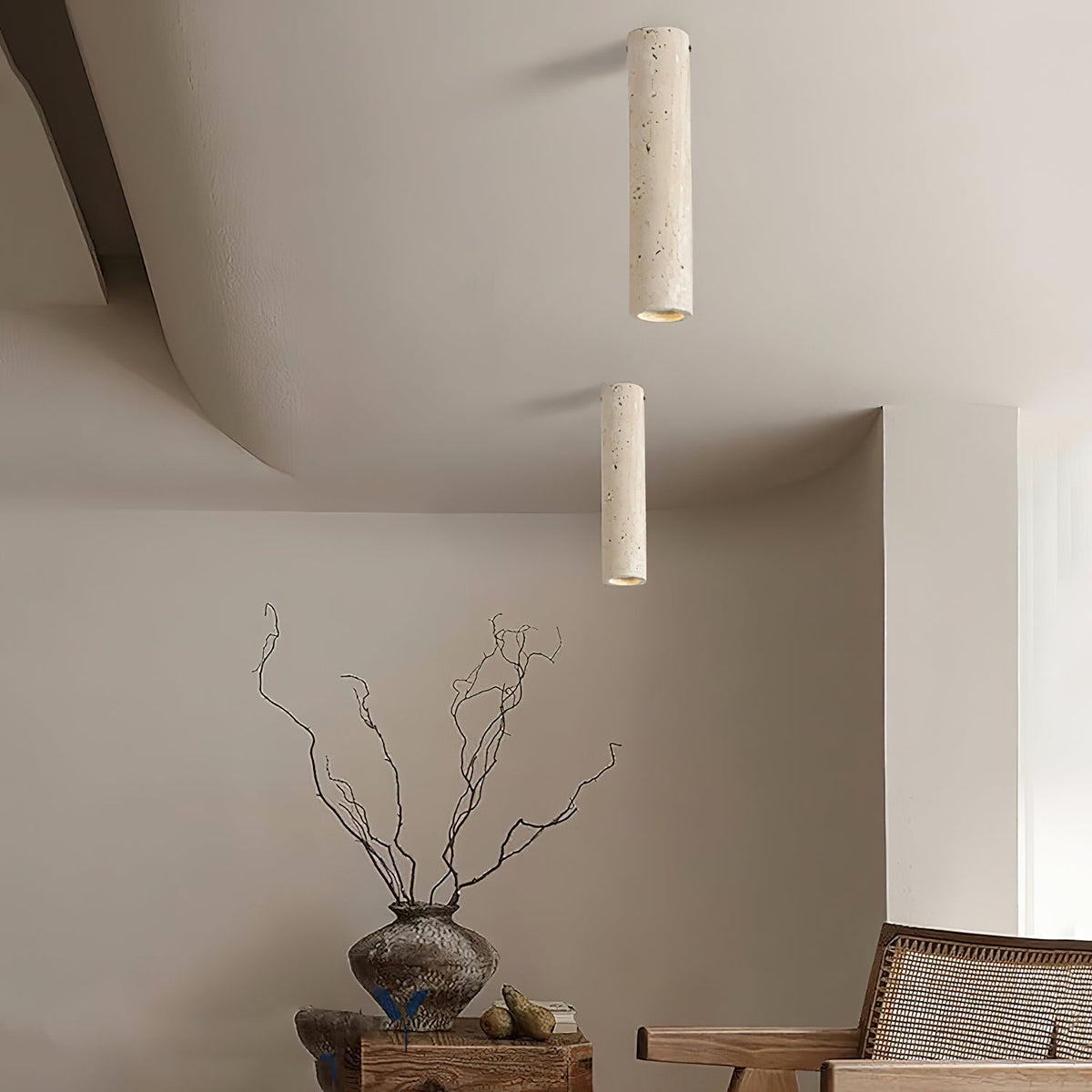Toscot Travertine Ceiling Lamp