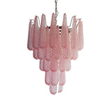ROSALIA Pink Glass Tiered Chandelier