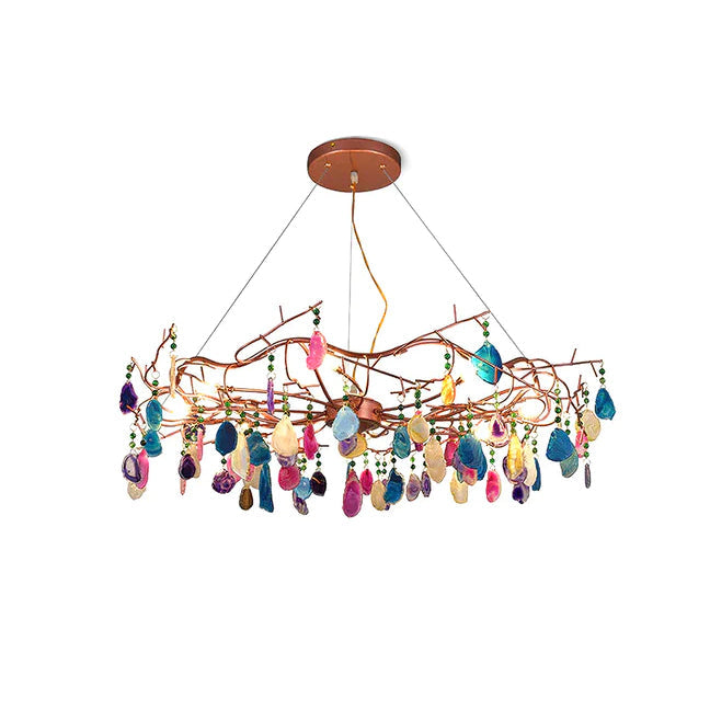 CALCEDONIA Agate Slice Ring Chandelier