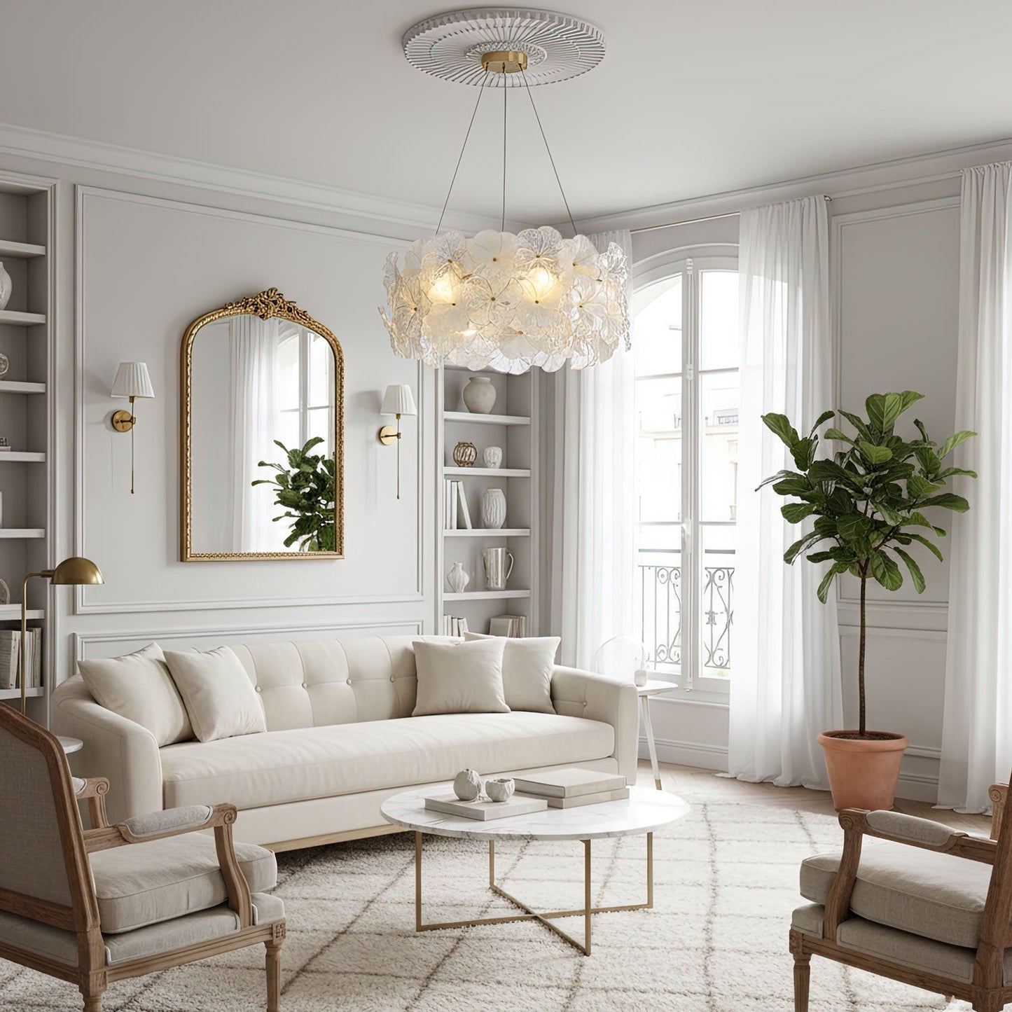 Valery Floral Glass Chandelier