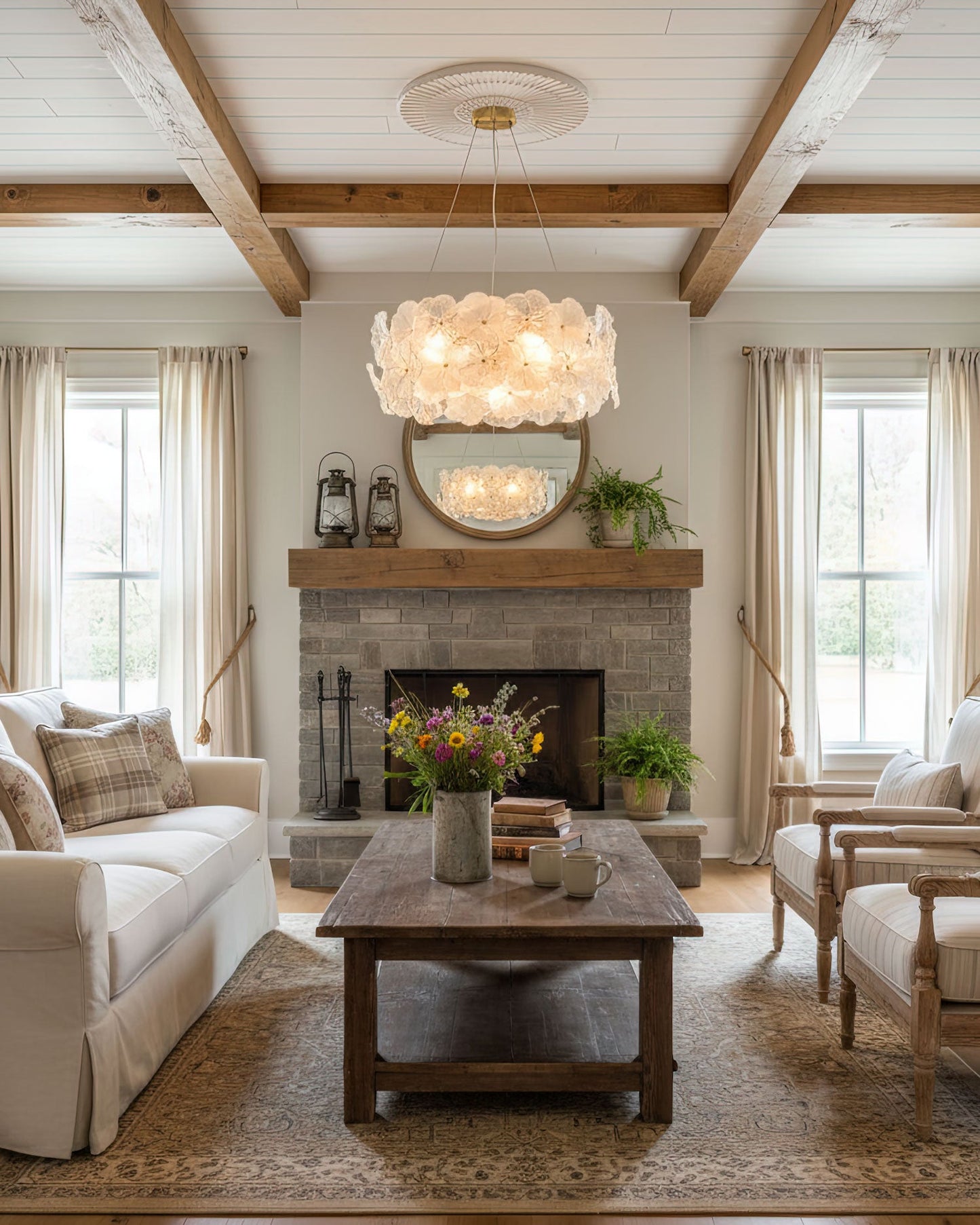 Valery Floral Glass Chandelier