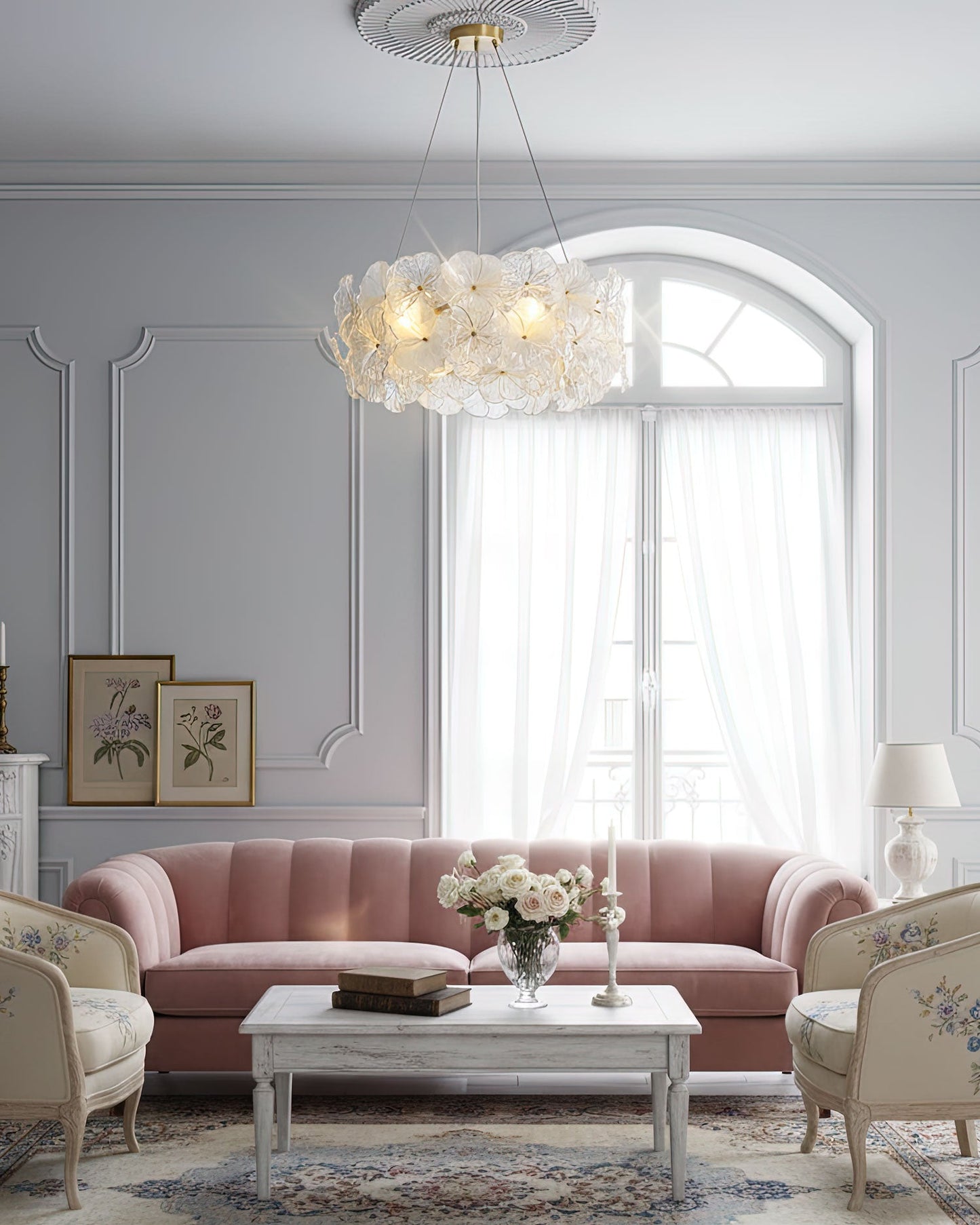 Valery Floral Glass Chandelier