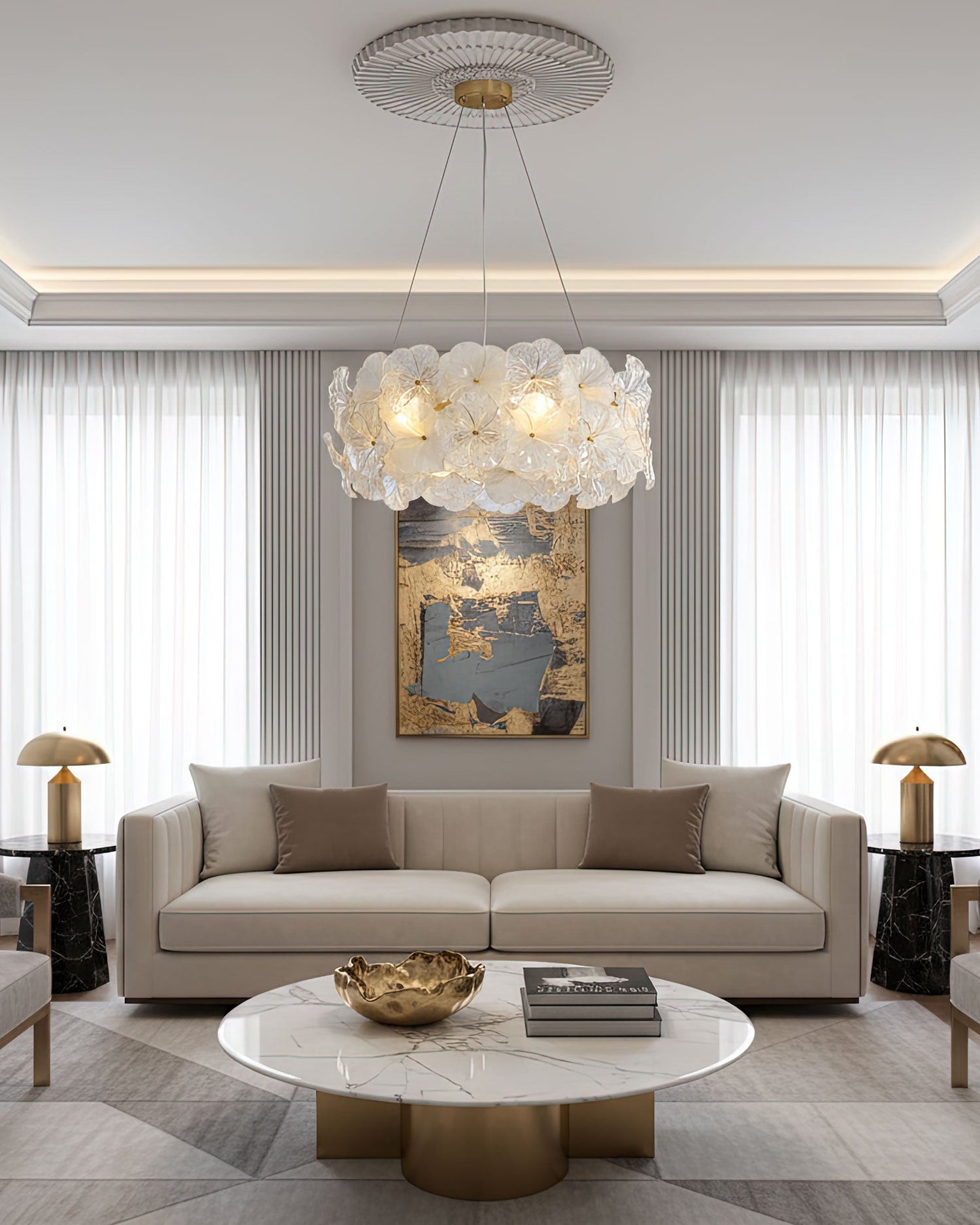 Valery Floral Glass Chandelier